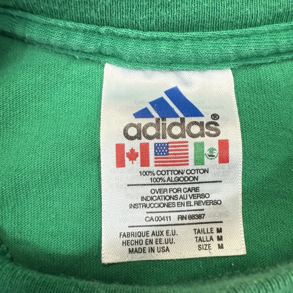 Vintage Adidas Trefoil Shirt Size Medium Green Made In The USA Graphic Logo